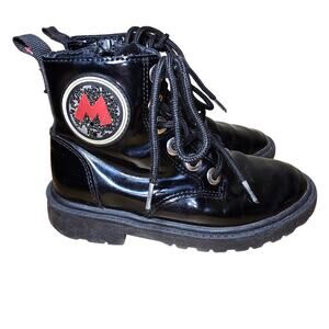 Zara Disney Mickey Mouse Black Combat Boots Little Girls 29 U.S. Size 11.5